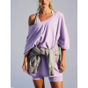 Oversized Shirts for Women Short Sleeve Crew Neck T shirt Loose Fit Pullover 2025 Fall Fashion Outfits