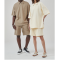 2 Piece Zip Tracksuit Polo Shirt and Shorts Sets Short Sleeve Summer Casual Outfit