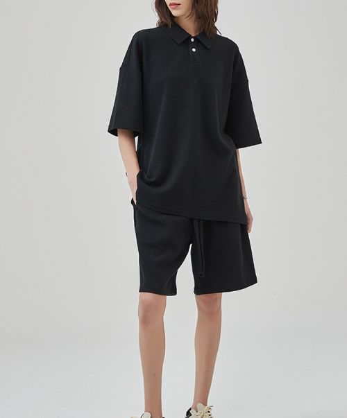 2 Piece Zip Tracksuit Polo Shirt and Shorts Sets Short Sleeve Summer Casual Outfit