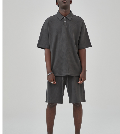 2 Piece Zip Tracksuit Polo Shirt and Shorts Sets Short Sleeve Summer Casual Outfit