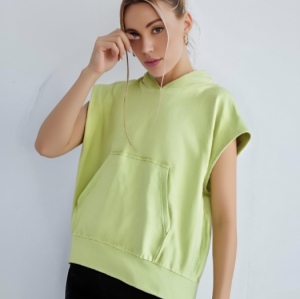OEM Women's Short Sleeve Cropped Hoodies - Relaxed Fit Hooded Sweatshirts for Custom Activewear Manufacturers -