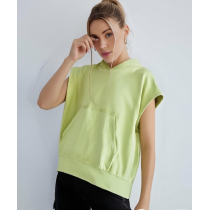 OEM Women's Short Sleeve Cropped Hoodies - Relaxed Fit Hooded Sweatshirts for Custom Activewear Manufacturers -