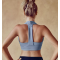 Custom Activewear Manufacturer - OEM Scoop Neck Sports Bra with Supportive Hollow Back, Removable Padding & Spaghetti Straps for Yoga and Gym Wear