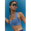 Custom Activewear Manufacturer - OEM Scoop Neck Sports Bra with Supportive Hollow Back, Removable Padding & Spaghetti Straps for Yoga and Gym Wear
