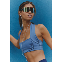 Custom Activewear Manufacturer - OEM Scoop Neck Sports Bra with Supportive Hollow Back, Removable Padding & Spaghetti Straps for Yoga and Gym Wear