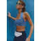 Custom Activewear Manufacturer - OEM Scoop Neck Sports Bra with Supportive Hollow Back, Removable Padding & Spaghetti Straps for Yoga and Gym Wear