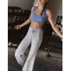 Custom Activewear Manufacturer - OEM Scoop Neck Sports Bra with Supportive Hollow Back, Removable Padding & Spaghetti Straps for Yoga and Gym Wear