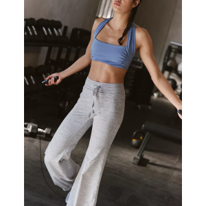Custom Activewear Manufacturer - OEM Scoop Neck Sports Bra with Supportive Hollow Back, Removable Padding & Spaghetti Straps for Yoga and Gym Wear