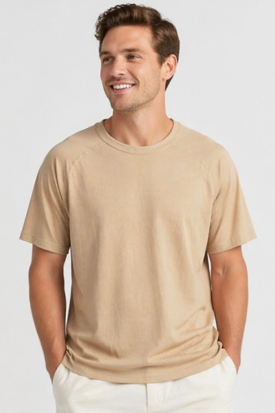 Hollow Mesh Performance Men's Athletic 4 Way Stretch Regular Fit Outdoor Exercise Casual Top Blank