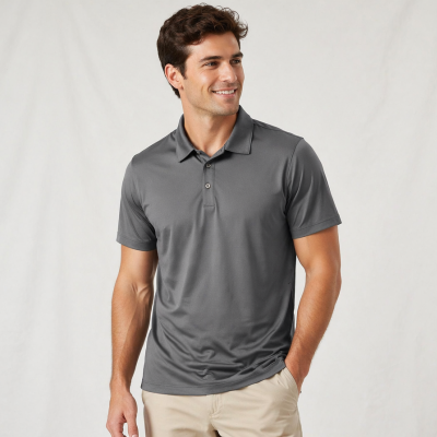 Athletic Waffle Textured Solid Blank Quick Dry Sweat Wicking Lapel Golf Tennis Sport Lightweight