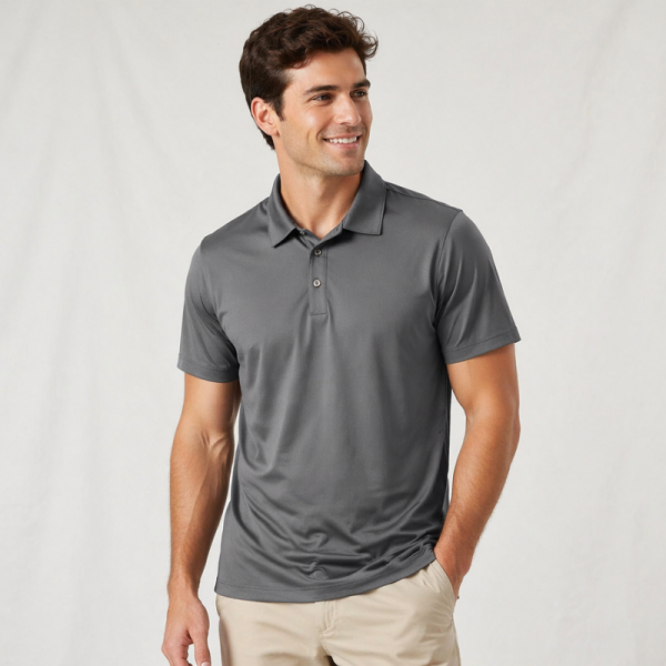 Athletic Waffle Textured Solid Blank Quick Dry Sweat Wicking Lapel Golf Tennis Sport Lightweight