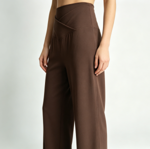 Women Crossover High Waist Flare Yoga Pants Soft Stretchy Bootcut Slim Fit Sports Casual Trousers