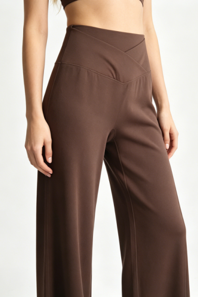 Women Crossover High Waist Flare Yoga Pants Soft Stretchy Bootcut Slim Fit Sports Casual Trousers