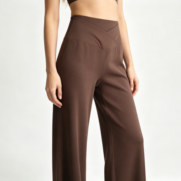 Women Crossover High Waist Flare Yoga Pants Soft Stretchy Bootcut Slim Fit Sports Casual Trousers