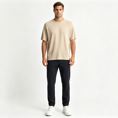 Hollow Mesh Performance Men's Athletic 4 Way Stretch Regular Fit Outdoor Exercise Casual Top Blank