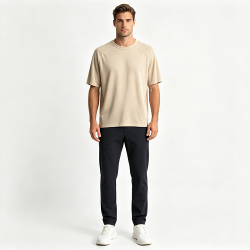 Hollow Mesh Performance Men's Athletic 4 Way Stretch Regular Fit Outdoor Exercise Casual Top Blank