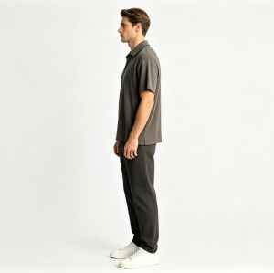 Athletic Waffle Textured Solid Blank Quick Dry Sweat Wicking Lapel Golf Tennis Sport Lightweight