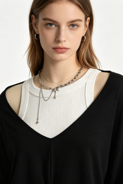 V Neck Cutout Twist Front Cover up Tops Soft Rayon Jersey Loose Casual Hollow Shoulder Knit Blouse