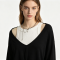 V Neck Cutout Twist Front Cover up Tops Soft Rayon Jersey Loose Casual Hollow Shoulder Knit Blouse