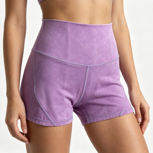 Womens Solid Vintage Wash Breathable 2 Piece Workout Set Racerback High Waist Soft Stretch Yoga