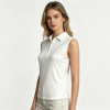 Ladies White Sleeveless Polo Vest Quick Dry Stretch Collared Tank Top Women Sleeveless Polo Shirt