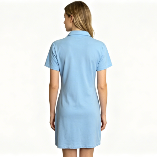 Women Short Sleeve Polo Dress Breathable Fabric Golf Tennis Sports Dress Casual Loose Mini Dress