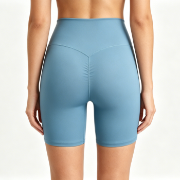 Mid Waisted Naked Sense Yoga Shorts Women Elastic Slimming Breathable Quick Dry Running Fitness