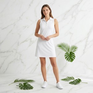 Women Sleeveless Halter for Tennis Dress Breathable Quick Dry Stretch Golf Athletic Mini Casual