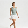 Women Sleeveless V-Collar Slim Fit Tank Top Quick Dry Breathable Golf Tennis Vest Contrast Summer