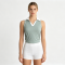 Women Sleeveless V-Collar Slim Fit Tank Top Quick Dry Breathable Golf Tennis Vest Contrast Summer