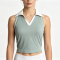 Women Sleeveless V-Collar Slim Fit Tank Top Quick Dry Breathable Golf Tennis Vest Contrast Summer