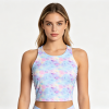 Custom Cloud Tie Dye Racerback Crop Tank Tops Ladies High Neck Sleeveless Gym Fitness Cropped Vest