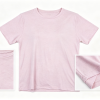 Women Heather Pink Crew Neck Short Sleeve Loose Blend Basic Casual T Shirt Daily Soft