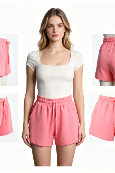 Women Sports Hot Drawstring Closure Loose Fit Four Way Stretch Quick Dry Breathable