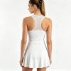 Women Mesh Sleeveless Tennis Dress Workout Athletic Skort Dress Casual Golf Exercise Mini Dress
