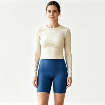 Women's High Waist Yoga Running Shorts Tummy Control 4-Way Stretch with Pockets Buttery Soft