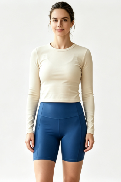 Women's High Waist Yoga Shorts Tummy Control 4-Way Stretch with Pockets Buttery Soft