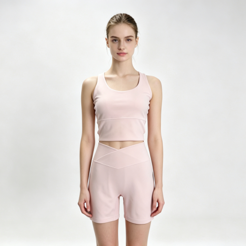 Women Soft Nude Athleisure Set Slim Fit Gym Running Activewear Two Piece Tracksuit