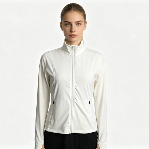 Women Mesh Athletic Jacket Turtleneck Sports Breathable Lightweight Summer Training Outerwear