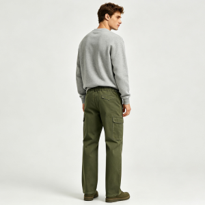 Mens Lightweight Quick Dry Cargo Pants Custom Elastic Waist Multi Pocket Outdoor Work Trousers
