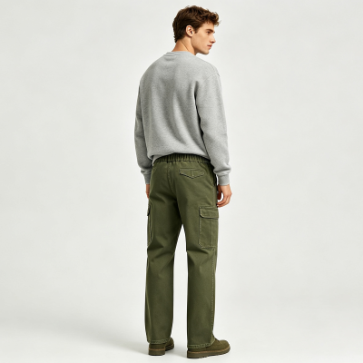 Mens Lightweight Quick Dry Cargo Pants Custom Elastic Waist Multi Pocket Outdoor Work Trousers