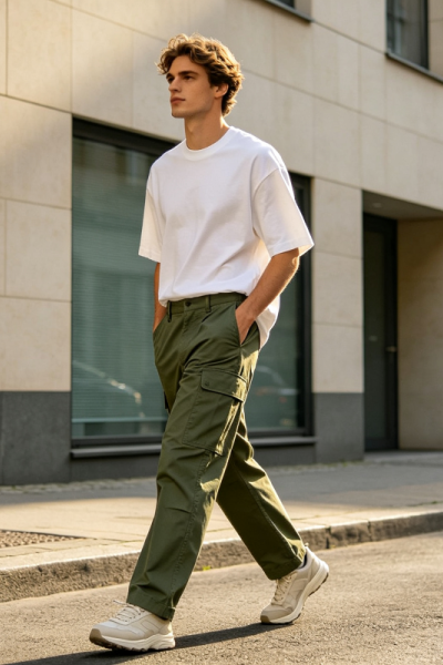 Mens Lightweight Quick Dry Cargo Pants Custom Elastic Waist Multi Pocket Outdoor Work Trousers