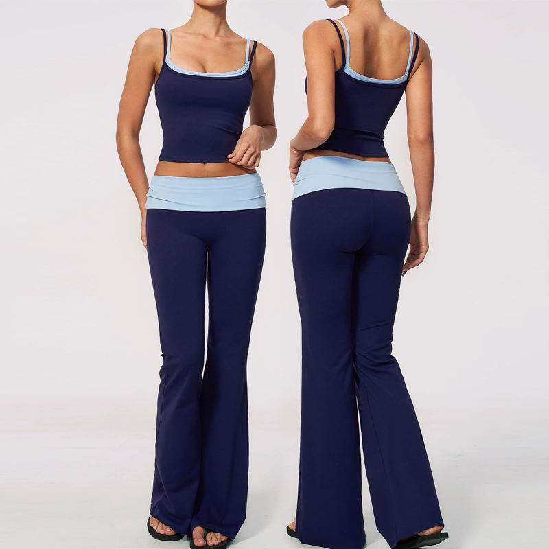 2026 Emerging Yoga Apparel Trends New Arrival Color Block Custom Yoga Sets