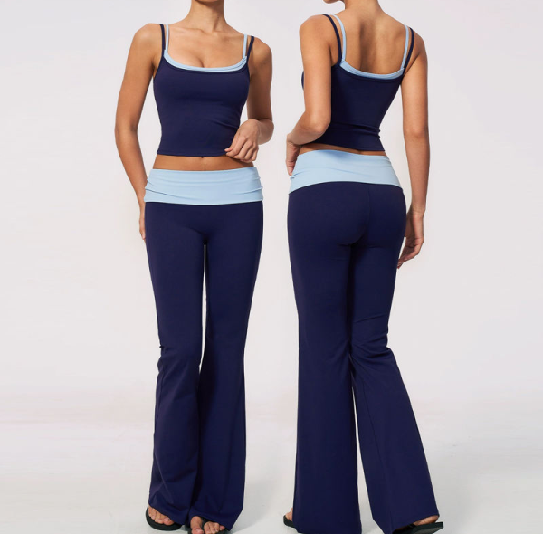 2026 Emerging Yoga Apparel Trends New Arrival Color Block Custom Yoga Sets