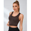 Women Hollow Crisscross Back Sports Tank Top Breathable Sleeveless Crop Workout Vest