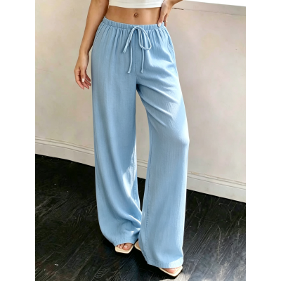 Elegant Women's Casual Versatile Solid‑Color Wide Leg Pants