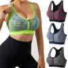 Women Sports Bra Front Zipper Sports Bra Breathable Shock‑proof Underwear High Impact Yoga Bra Running Vest Fitness Workout Tops