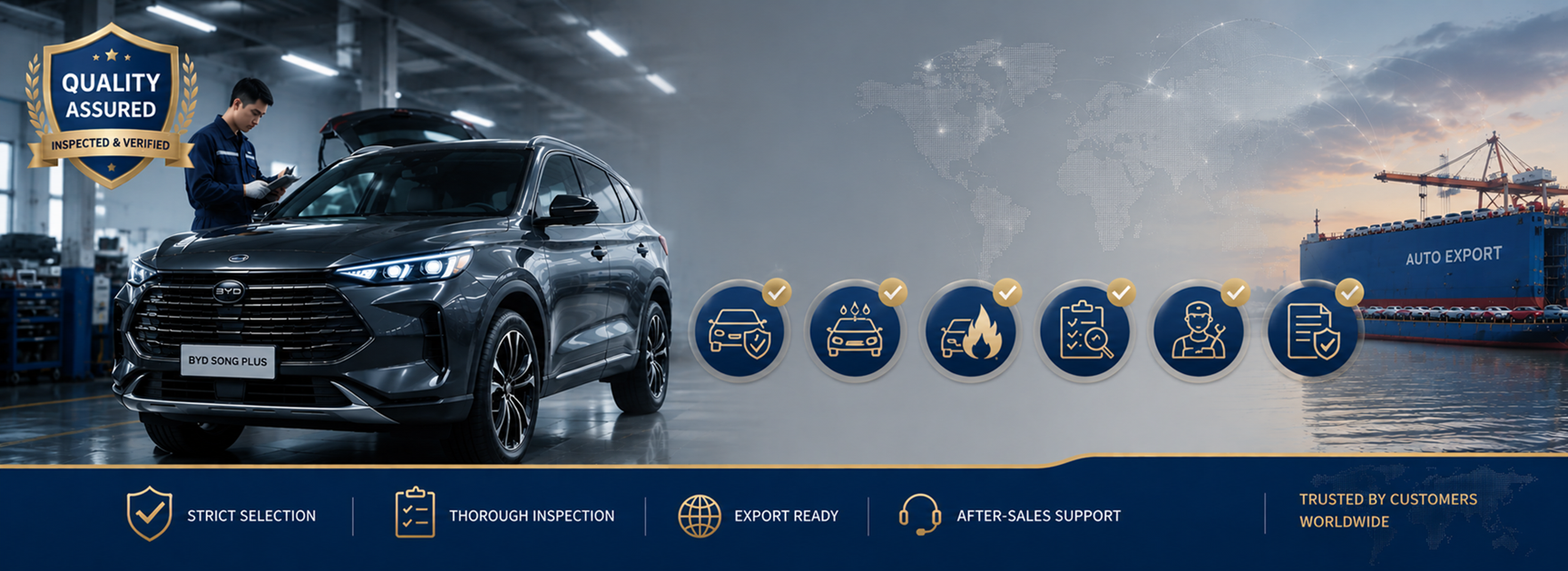 A pilot enterprise of China used car export