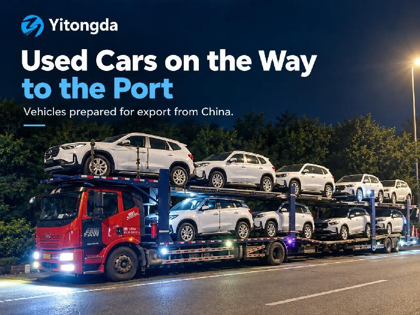 China used cars transported to the port for export