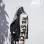 Benutzerdefinierte Kunstlederjacke Herren | Leopard Letterman Tech Druck | Moto-Jacke aus Kunstleder